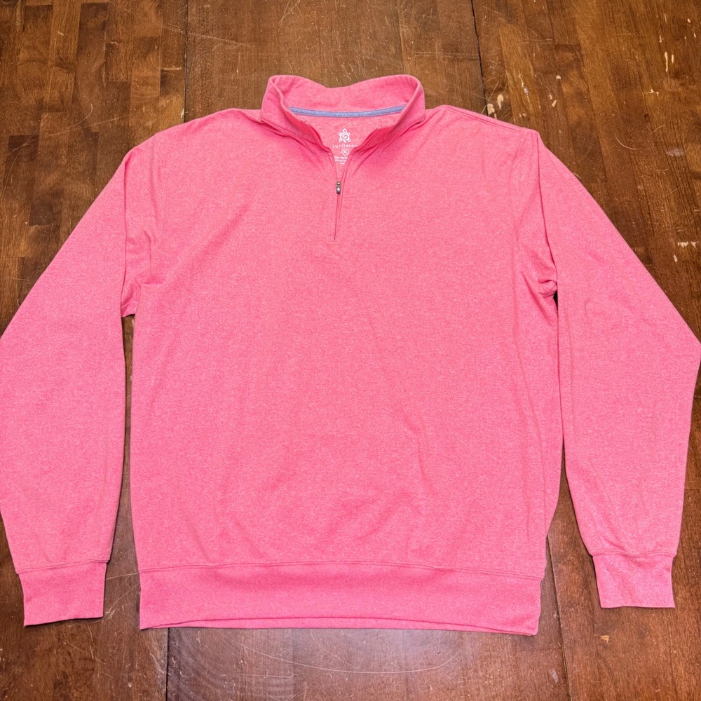 Turtleson Silo 1/4 Zip Pullover Men XL Salmon Tour Performance Heathered Stretch